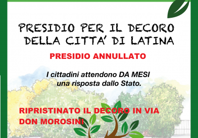LA CISL DI LATINA E IL COMITATO: RIPRISTINATO IL DECORO DI VIA DON MOROSINI. LA MANIFESTAZIONE DEL 24 MARZO E’ STATA ANNULLATA