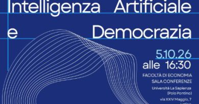 INTELLIGENZA ARTIFICIALE E DEMOCRAZIA: A LATINA IL 5 OTTOBRE 2026 ORE 16:30 PRESSO SALA CONFERENZE DELLA FACOLTA’ DI ECONOMIA LA SAPIENZA POLO DI LATINA INTELLIGENZA ARTIFICIALE E DEMOCRAZIA: A LATINA IL 5 OTTOBRE 2026 ORE 16:30 PRESSO SALA CONFERENZE DELLA FACOLTA’ DI ECONOMIA LA SAPIENZA POLO DI LATINA